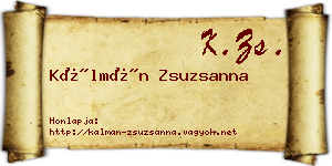 Kálmán Zsuzsanna névjegykártya