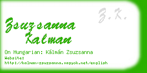 zsuzsanna kalman business card