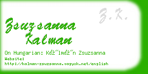 zsuzsanna kalman business card